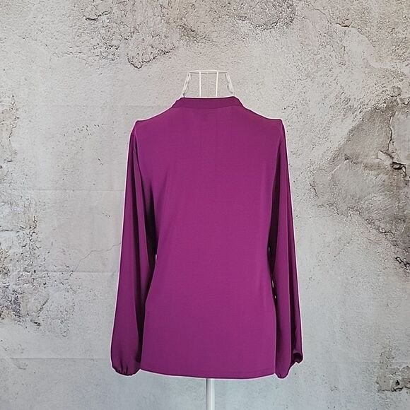 Alfani fuscia pink faux wrap blouse Women's Size S - Picture 8 of 12